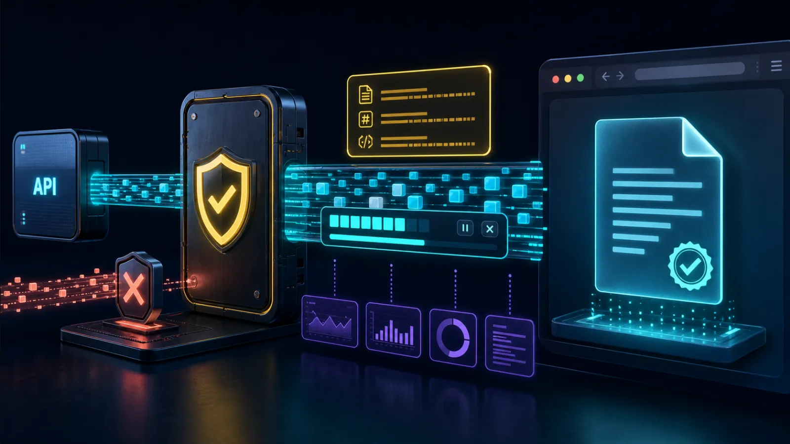 Secure document download from API to browser