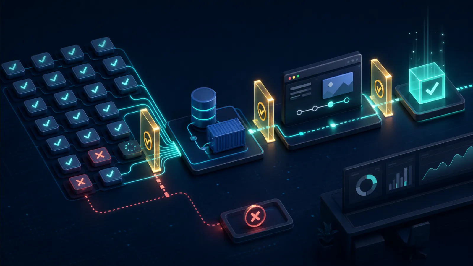 Automated tests passing through a deployment pipeline