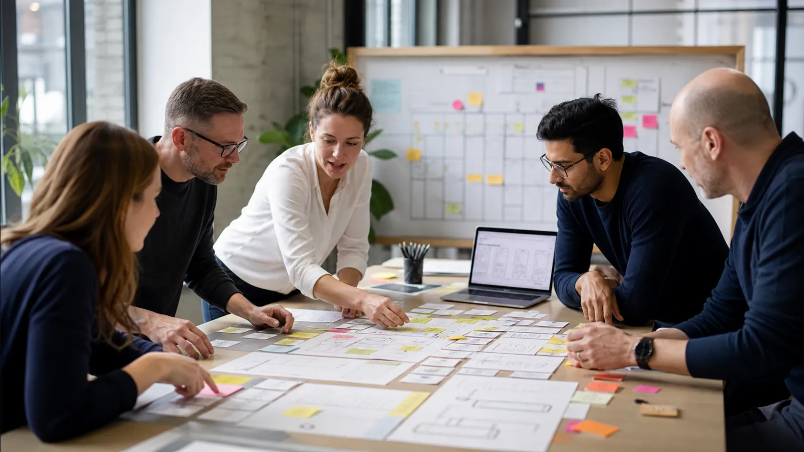 Business stakeholders and engineers mapping evidence during software discovery