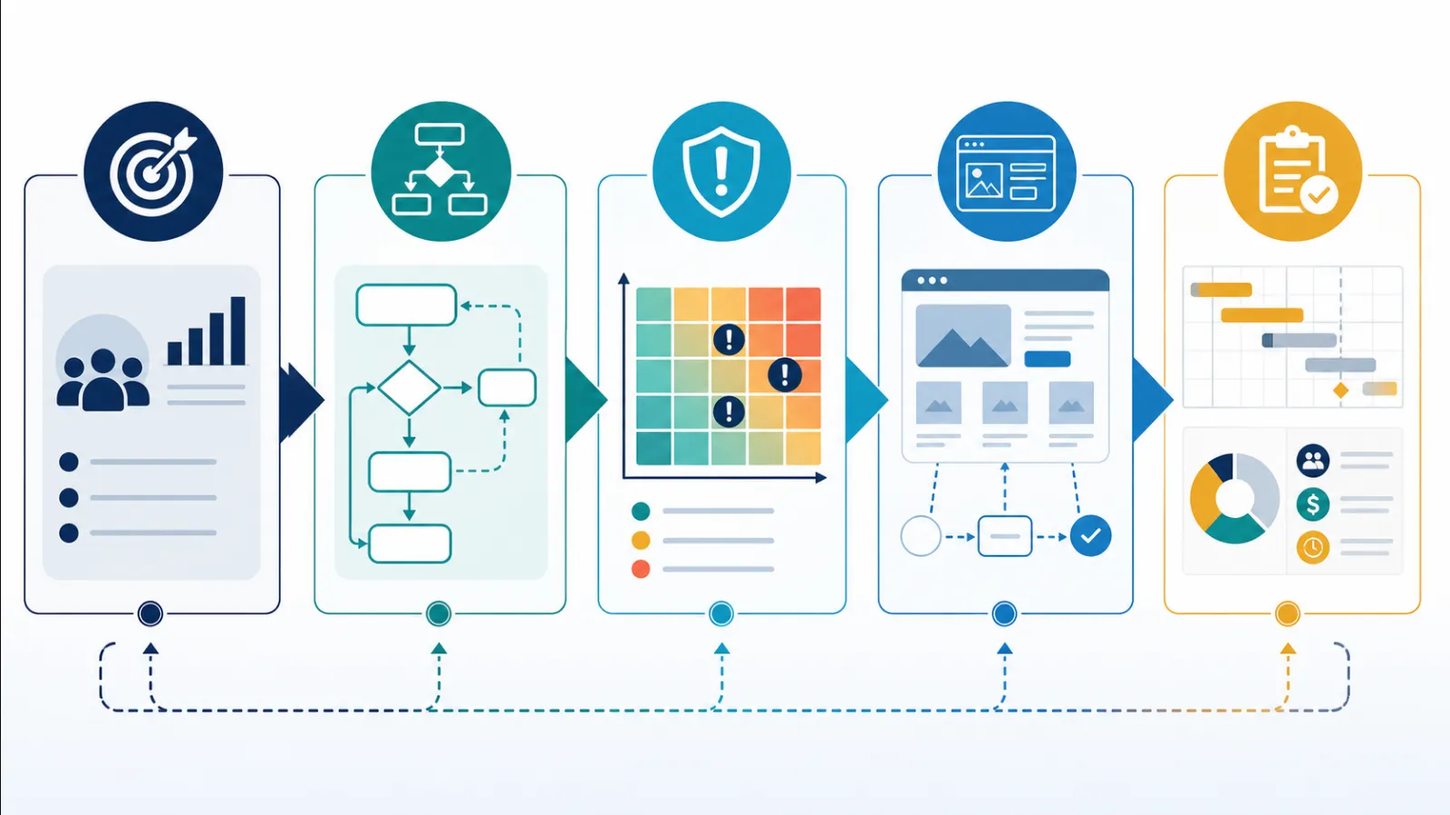 Discovery workflow covering outcomes, journeys, risks, prototypes and delivery options
